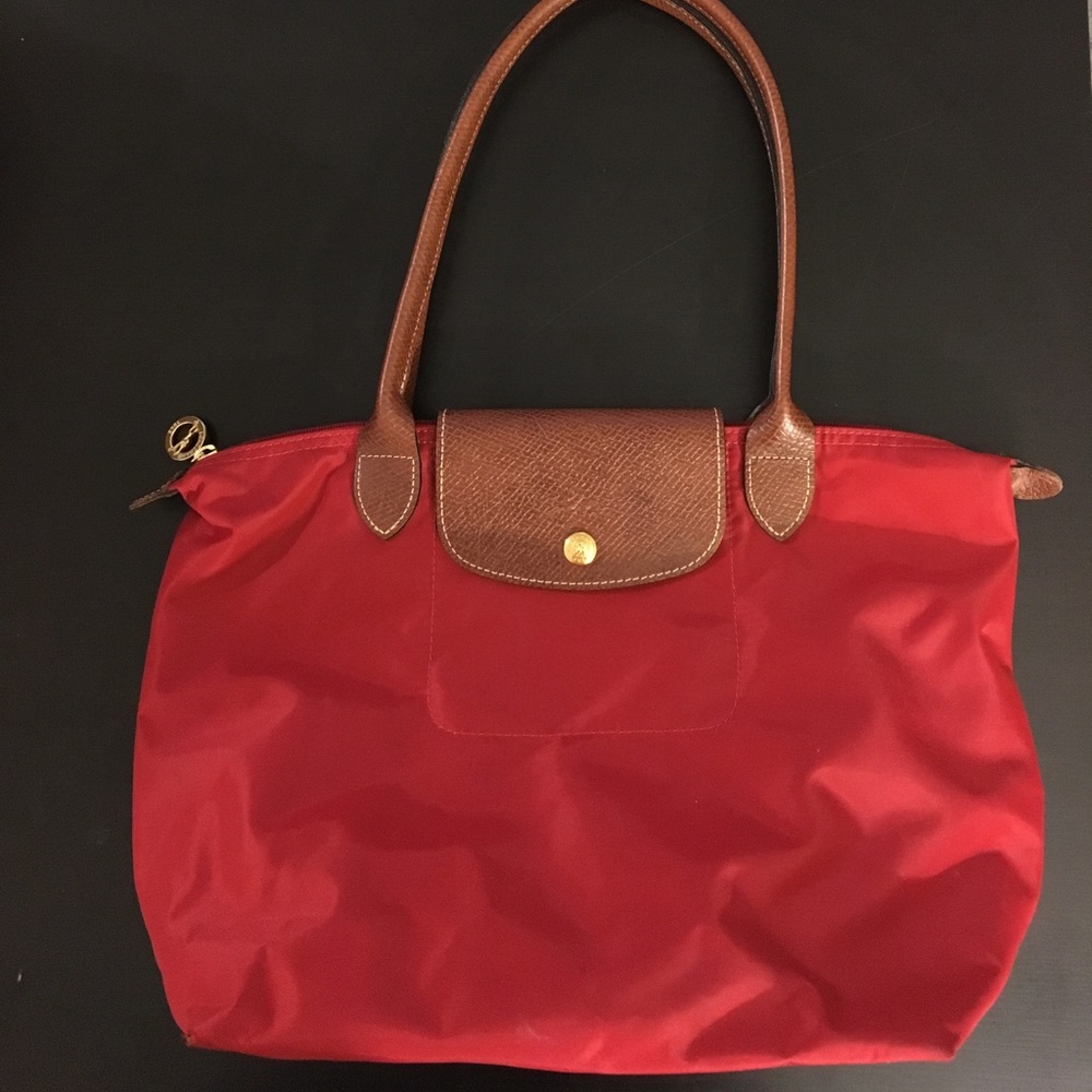 Red Longchamp - small shoulder tote